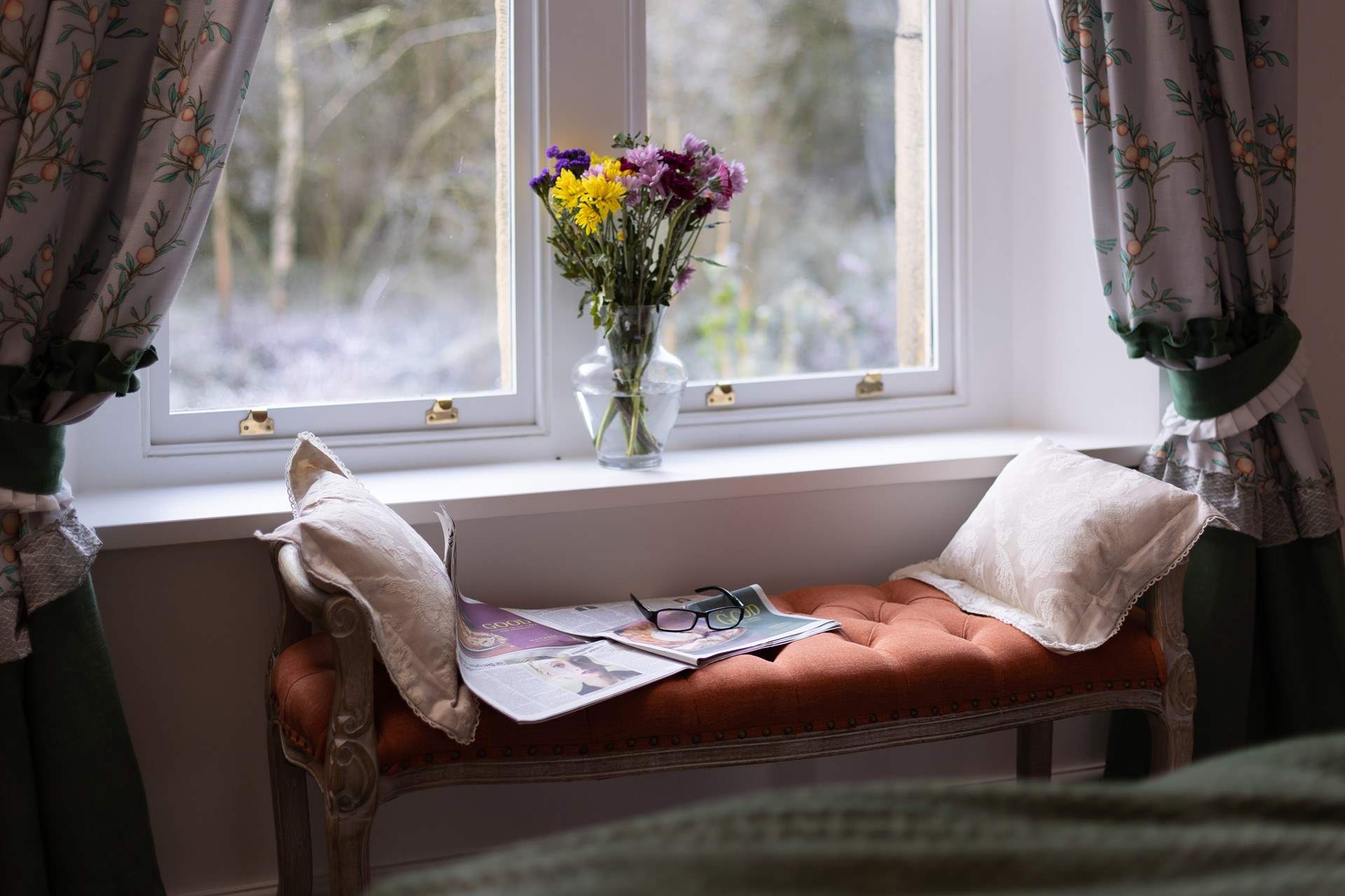 A lovely seat to look out of the window at the wildlife.
