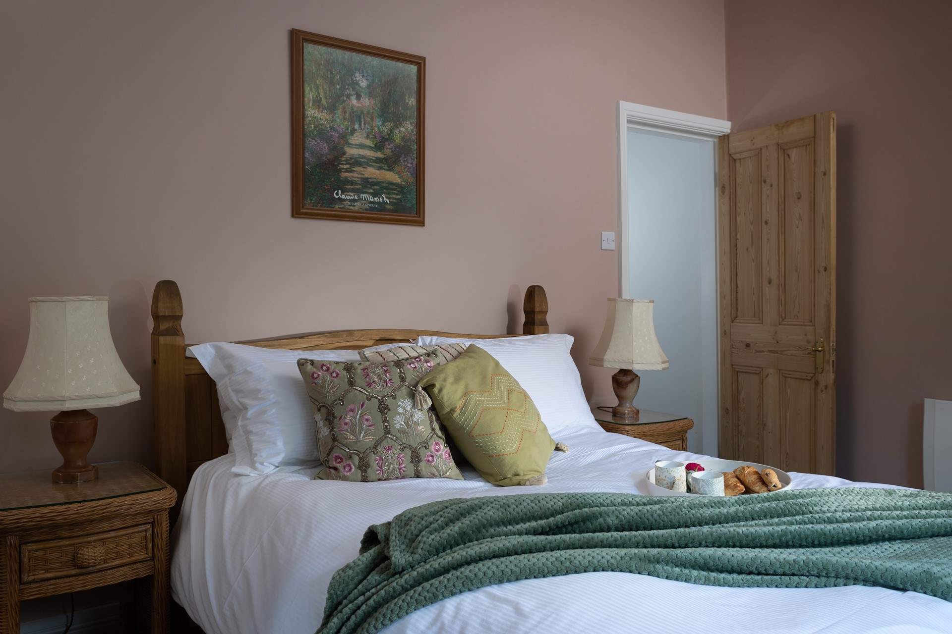 Bedroom one with many cosy comforts.