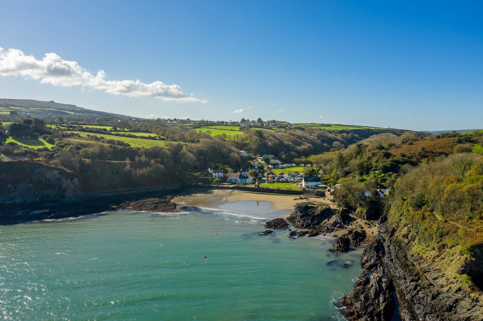 Just along the coast is the picturesque cove of Cwm yr Eglws. 