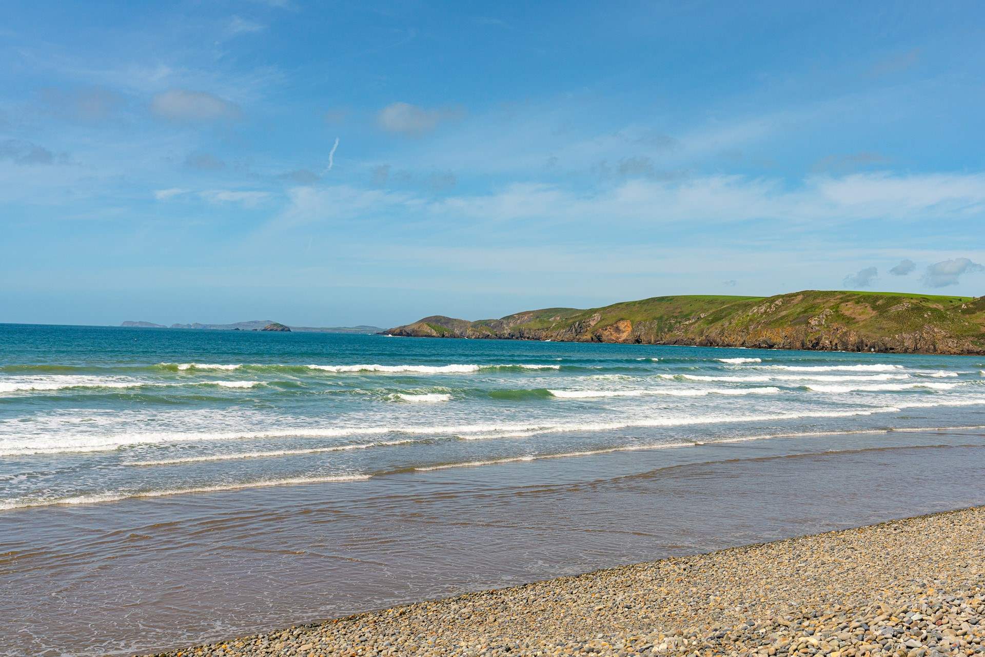 Newgale is a surfer's paradise. 