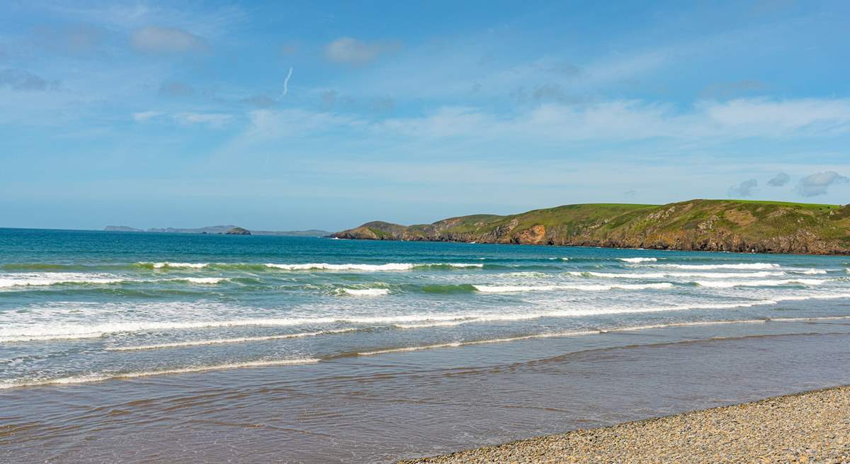 Newgale is a surfer's paradise. 