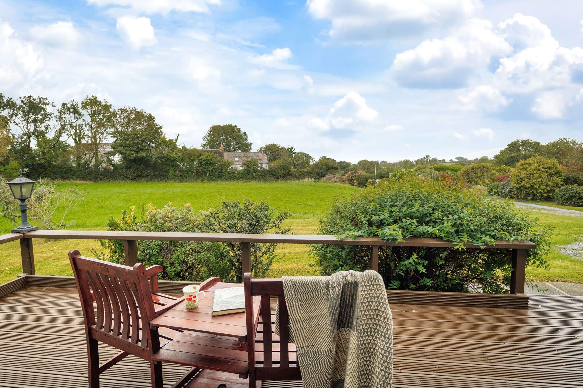 There's an idyllic decking area to the front of the house. A peaceful spot for a cup of tea and your favourite book.