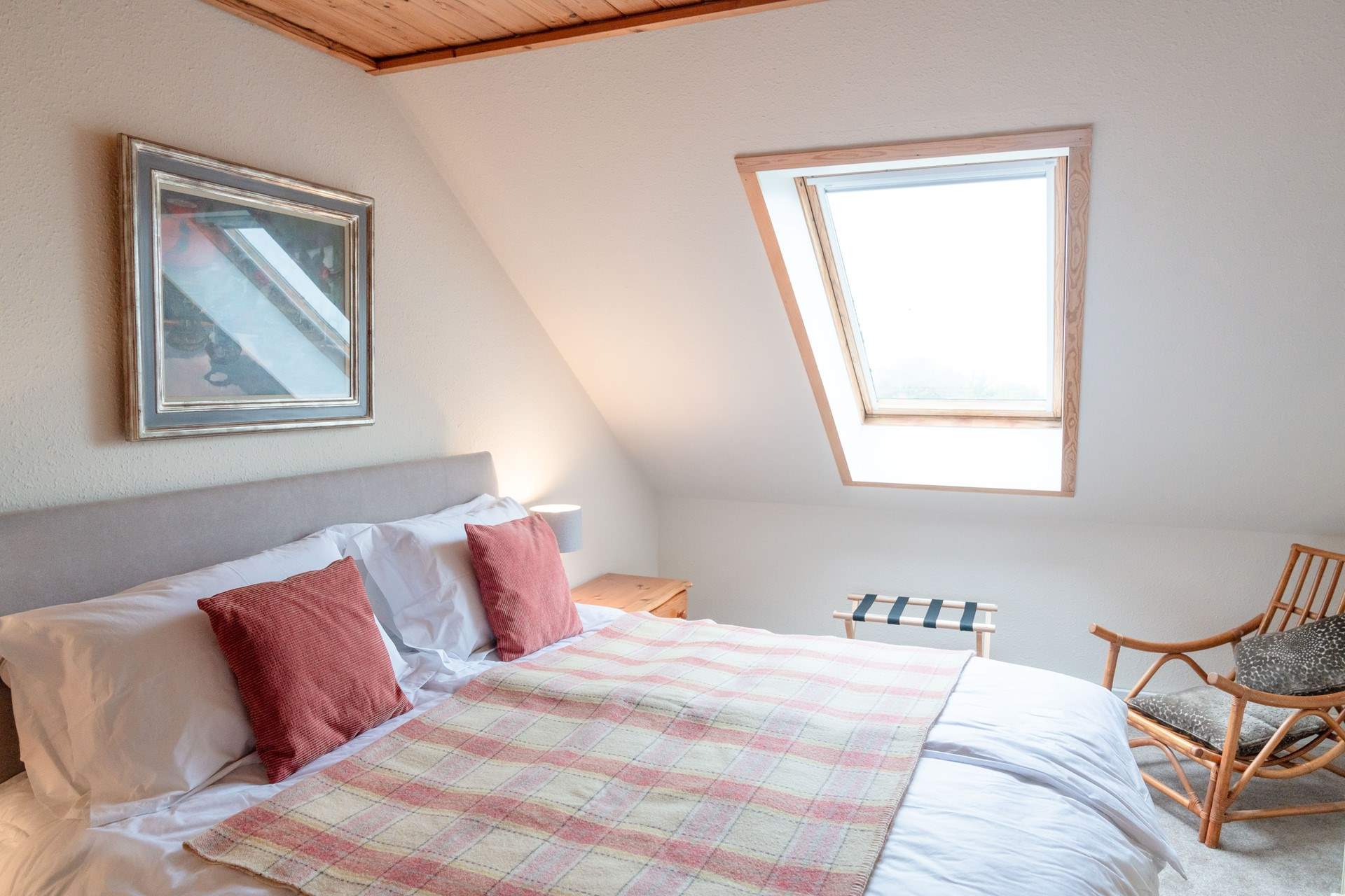 There are lovely sea views from the upstairs super-king room. 