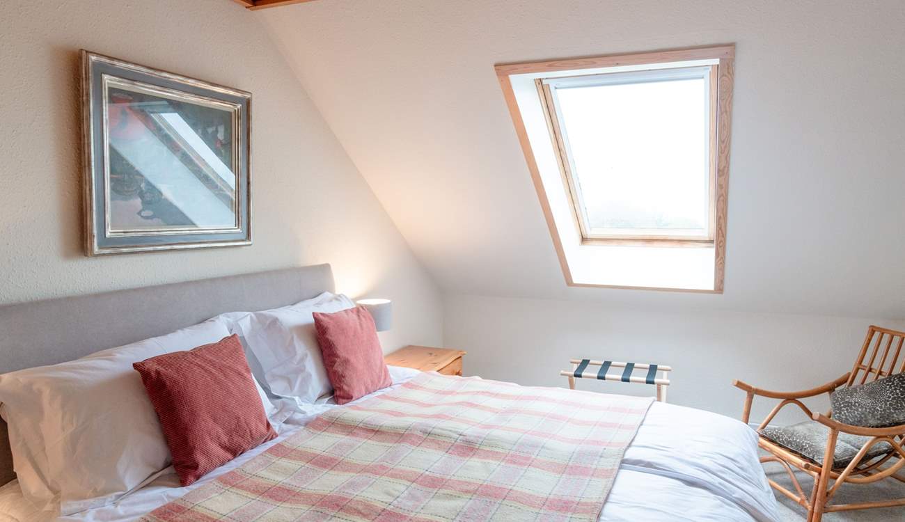 There are lovely sea views from the upstairs super-king room. 