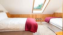 Twin room with garden view on the first floor. 