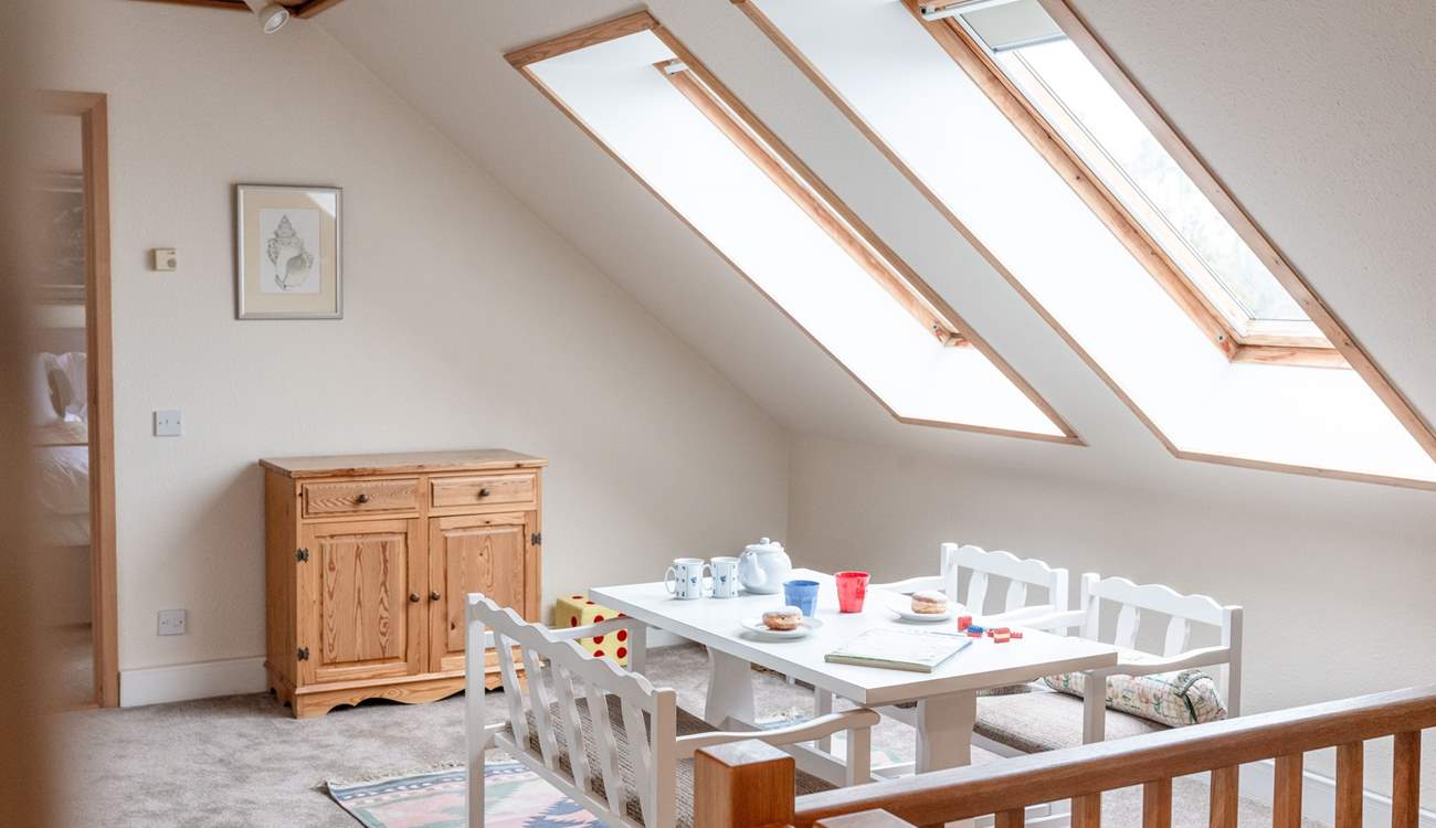 There's lots of games and puzzles to keep everyone amused on rainy days. Plus a great table for colouring too, whilst the grown ups enjoy a pot of tea.