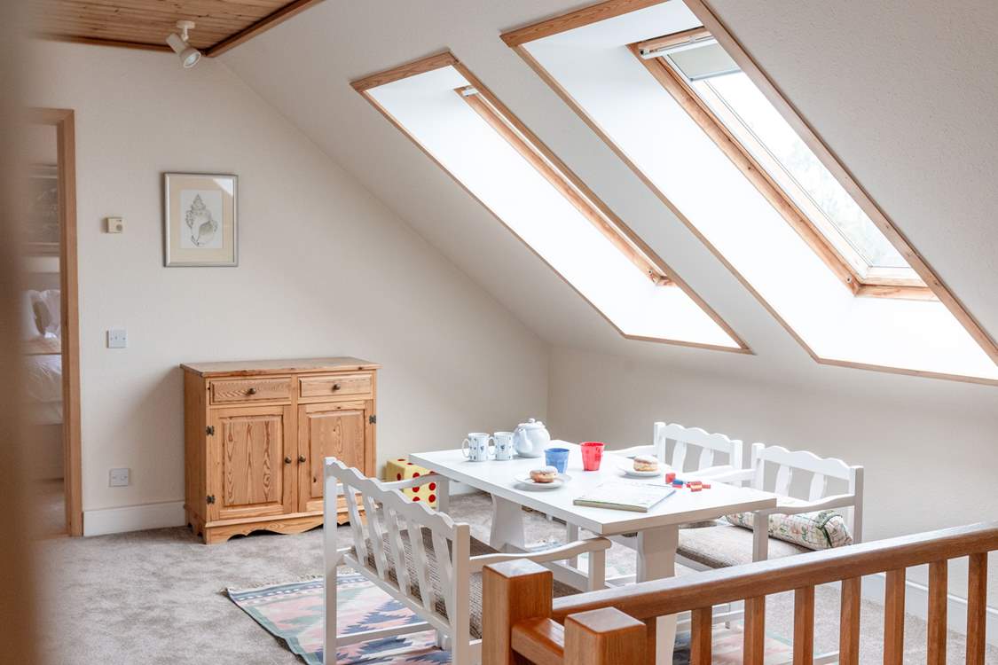 There's lots of games and puzzles to keep everyone amused on rainy days. Plus a great table for colouring too, whilst the grown ups enjoy a pot of tea.