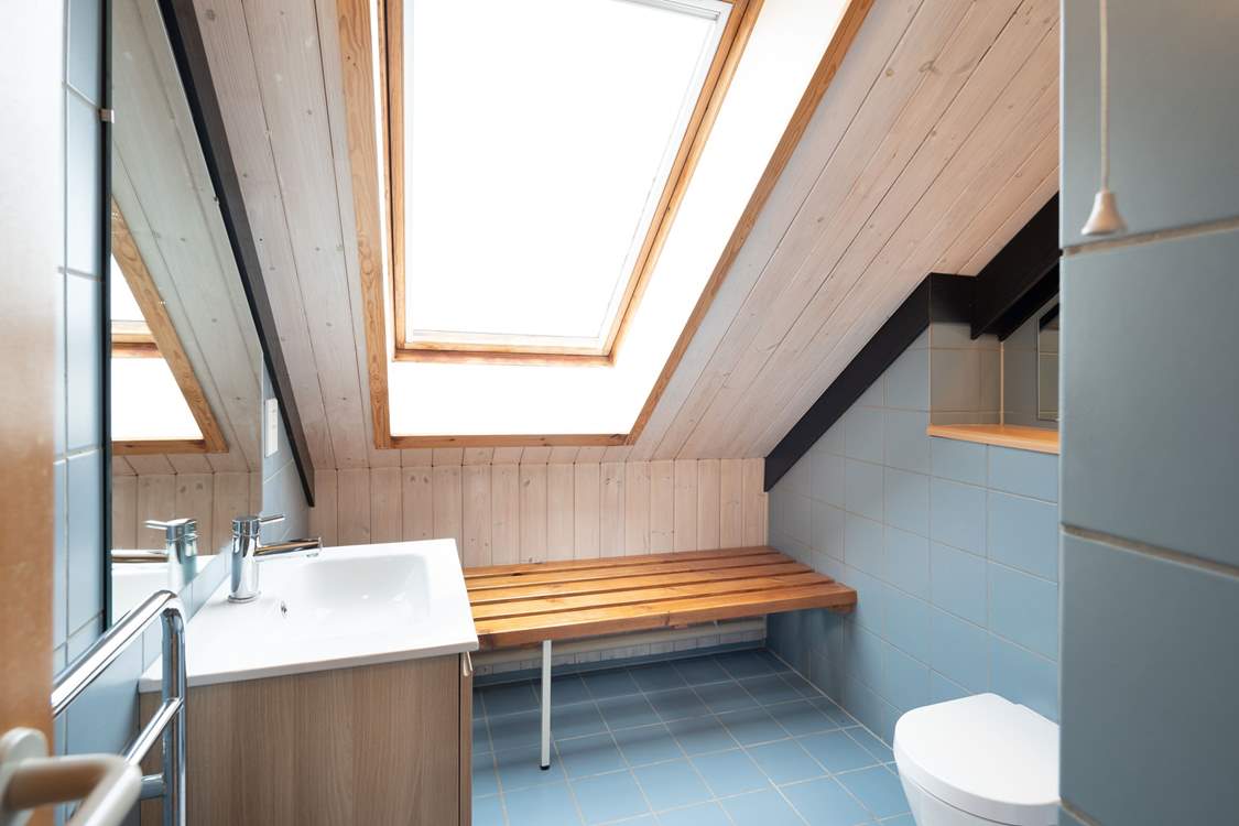A shower-room with a sea view on the first floor.