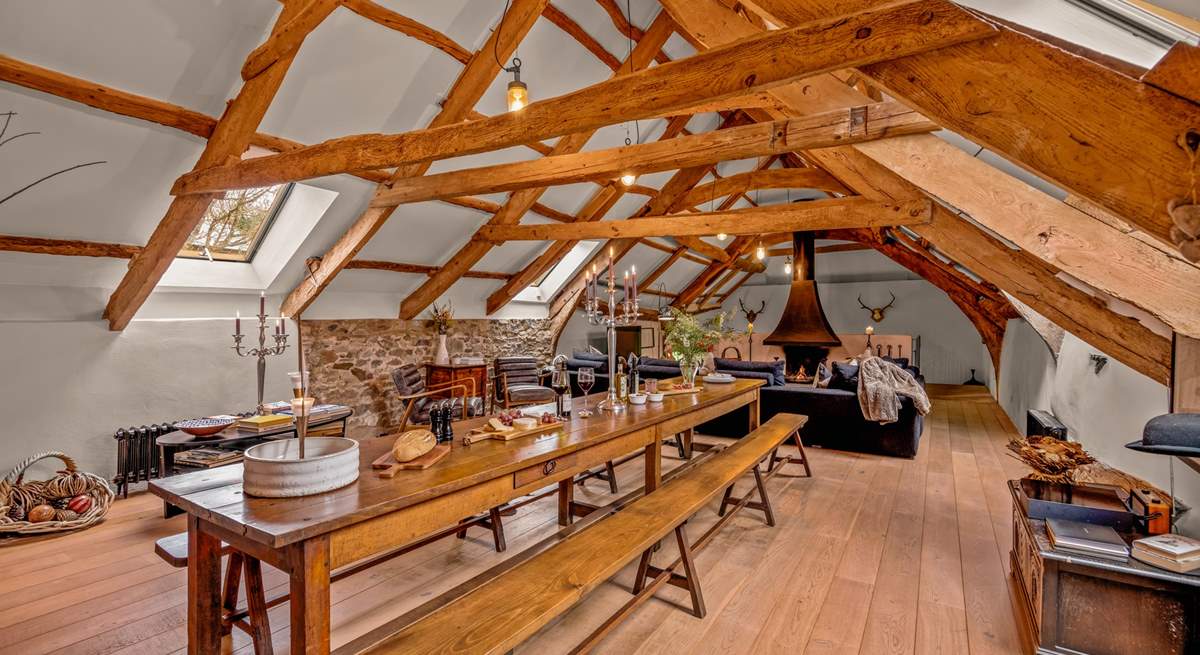 The open plan design of the barn allows you to eat, relax and play together in oodles of space.