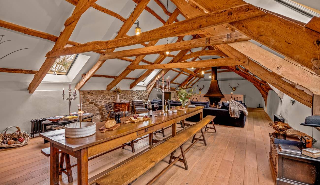 The open plan design of the barn allows you to eat, relax and play together in oodles of space.