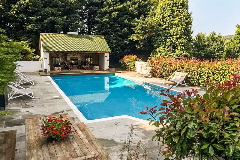Your private heated pool and fire-pit area. Perfect for those sunny days and chillier evenings.