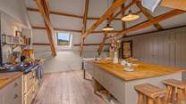 The kitchen also makes for a great communal space.