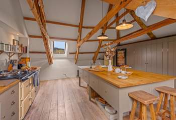 The kitchen also makes for a great communal space.