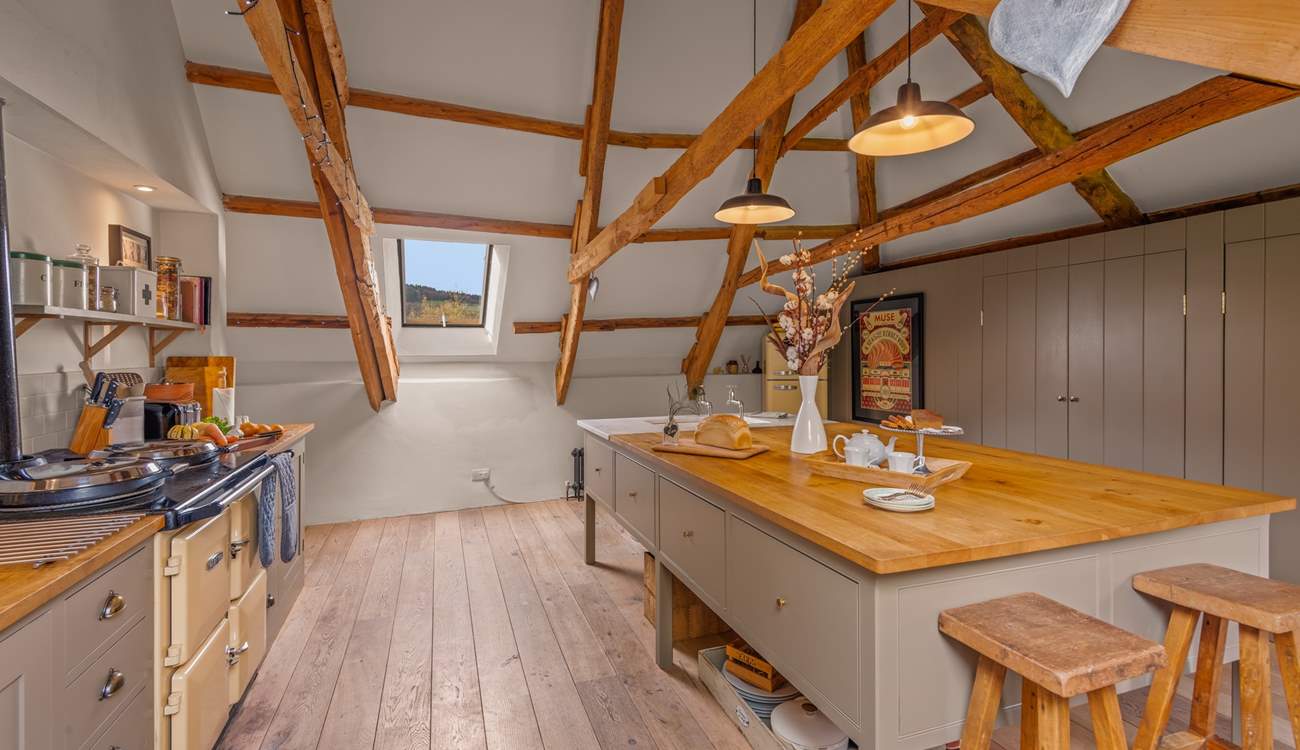 The kitchen also makes for a great communal space.