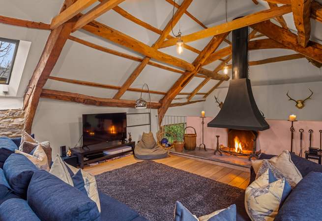 A movie night is such fun snuggled up on these huge sofas.