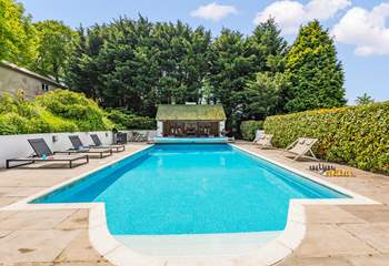 Your private heated pool and fire-pit area. Perfect for those sunny days and chillier evenings.