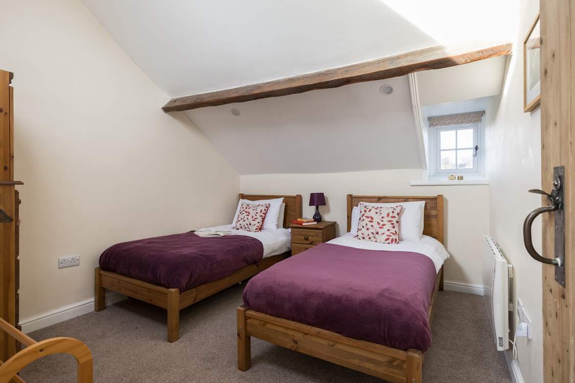 The spacious twin bedroom.