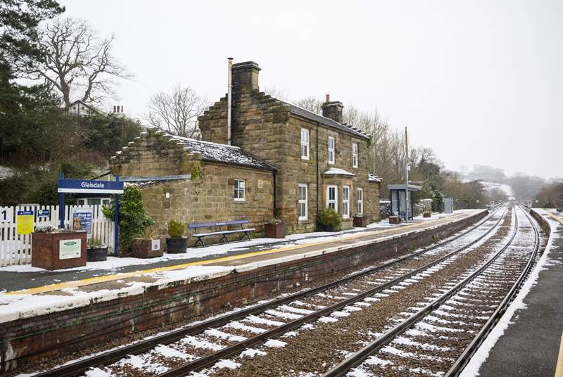 The local railway station in winter.
