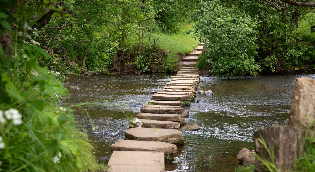 Take a walk across the stepping stones at Lealholm.