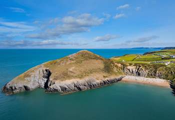 The spectacular Cardiganshire coast. Spend the day on Mwnt Beach or take a boat trip to spot dolphins from New Quay. 