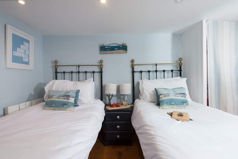 The twin bedroom is located on the ground floor.
