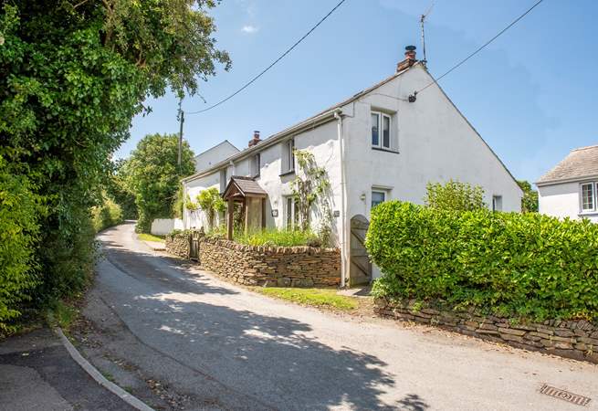 The cottage is tucked away on a quiet lane. 