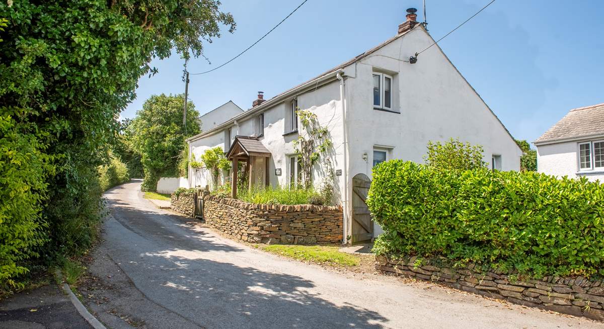 The cottage is tucked away on a quiet lane. 