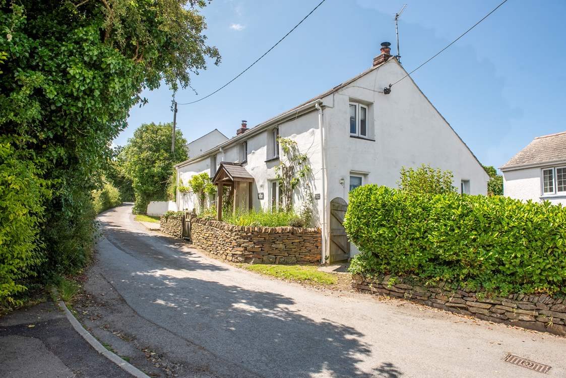 The cottage is tucked away on a quiet lane.