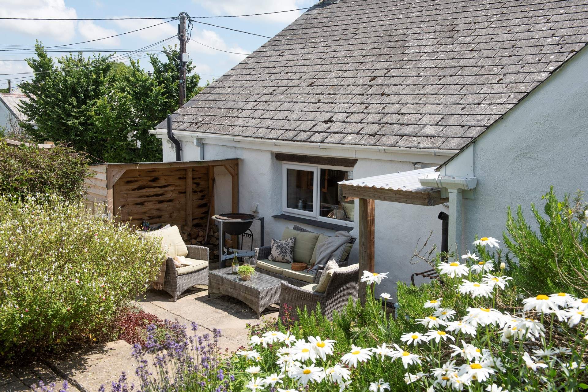 The seating area by the back door is a real suntrap. 