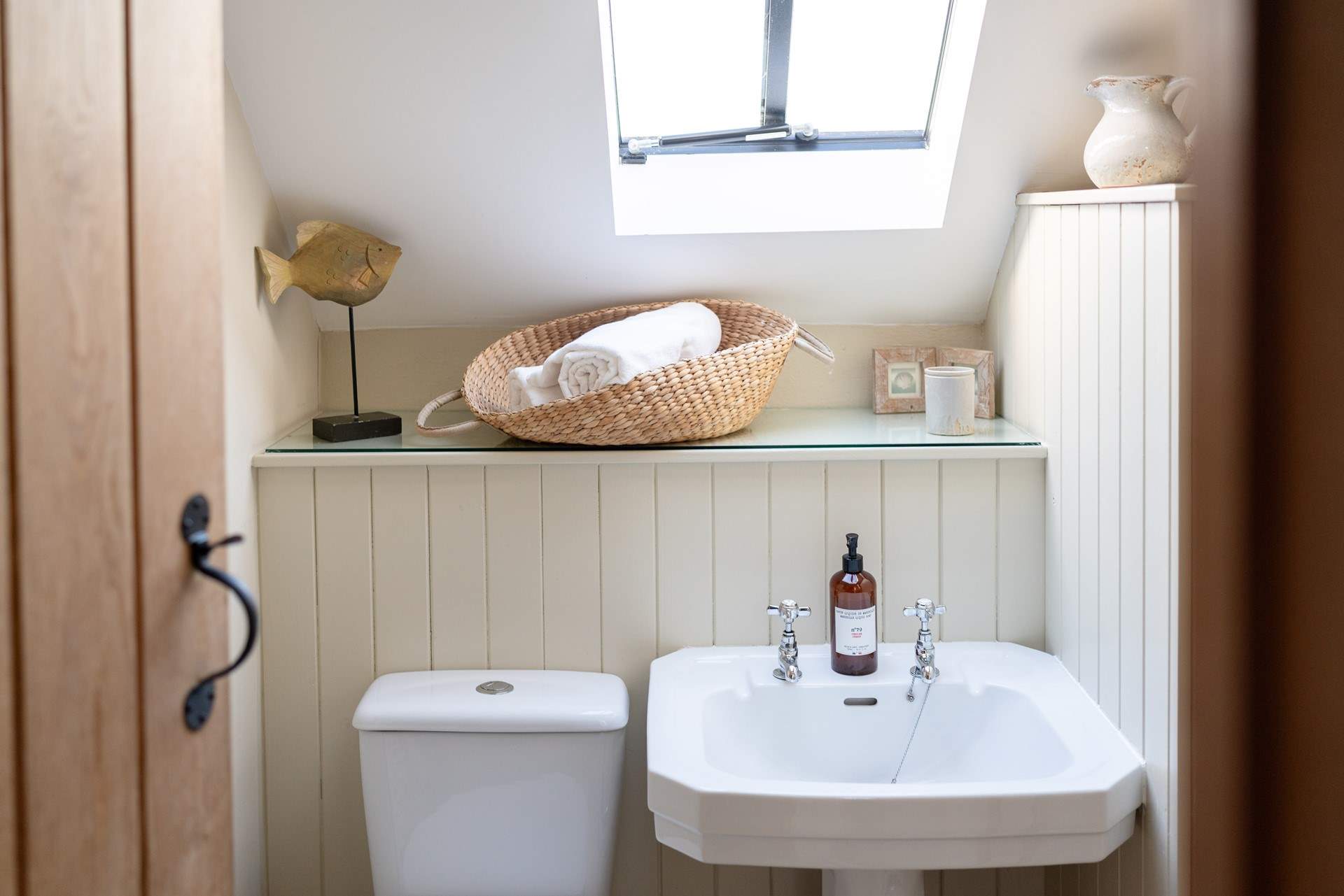 Fluffy white towels and luxurious soaps for your enjoyment. 