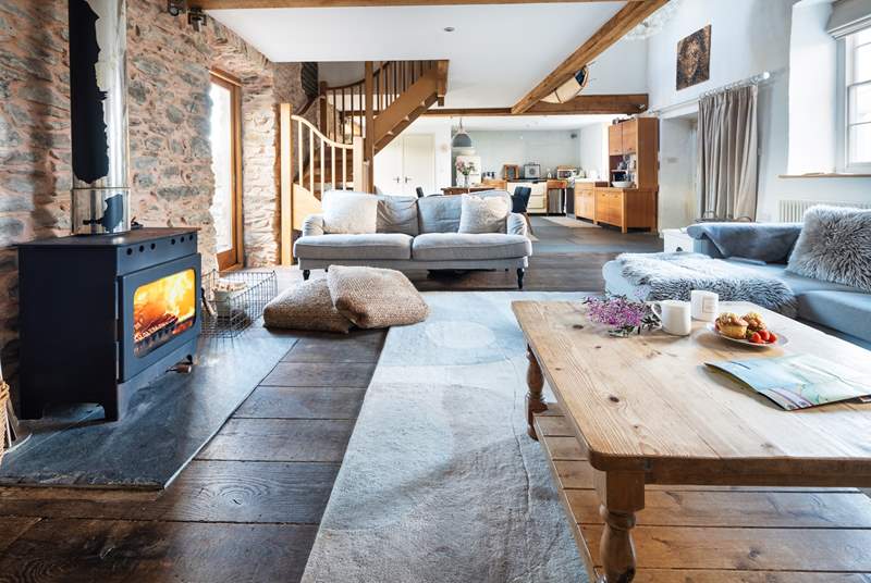The perfect space for family and friends. Gather on chillier days in the glow of the cosy wood-burner. 