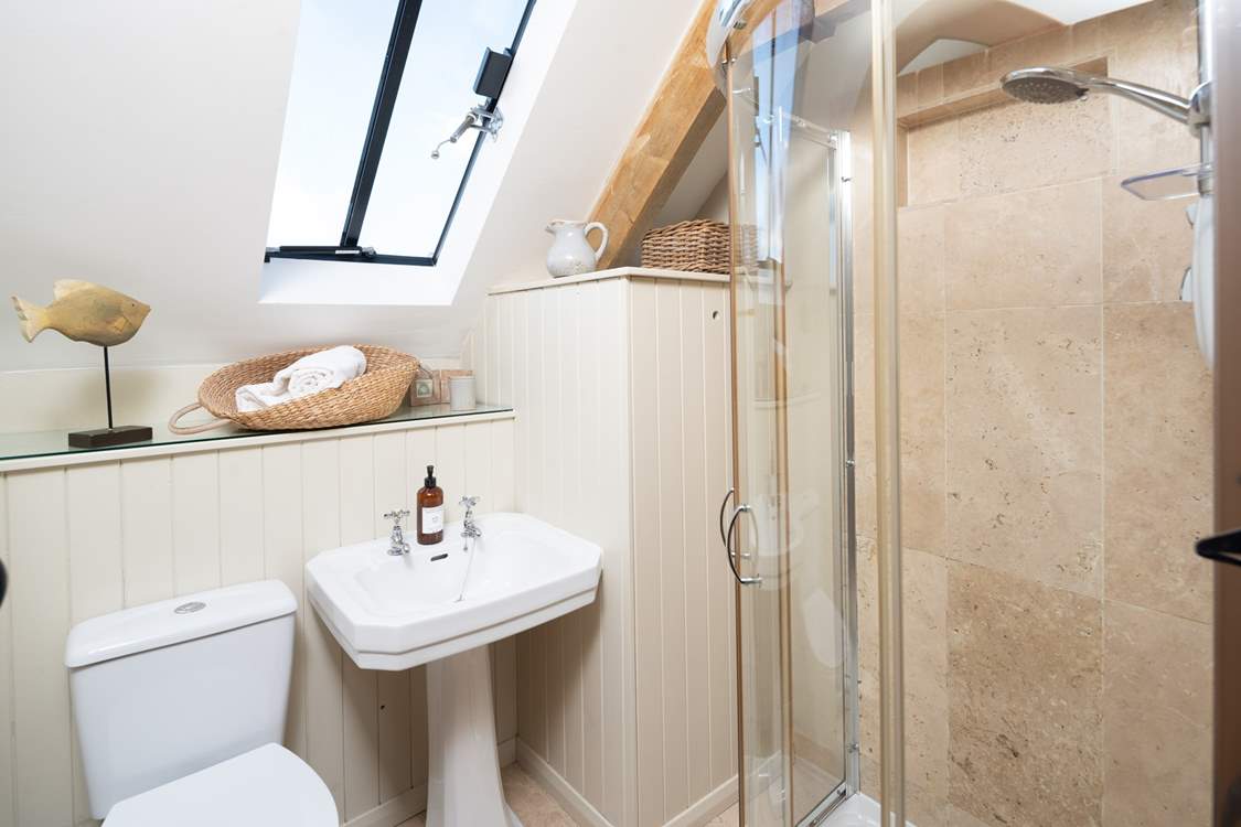 Perfect for some holiday pampering. The shower-room is conveniently placed next to the family bedroom.