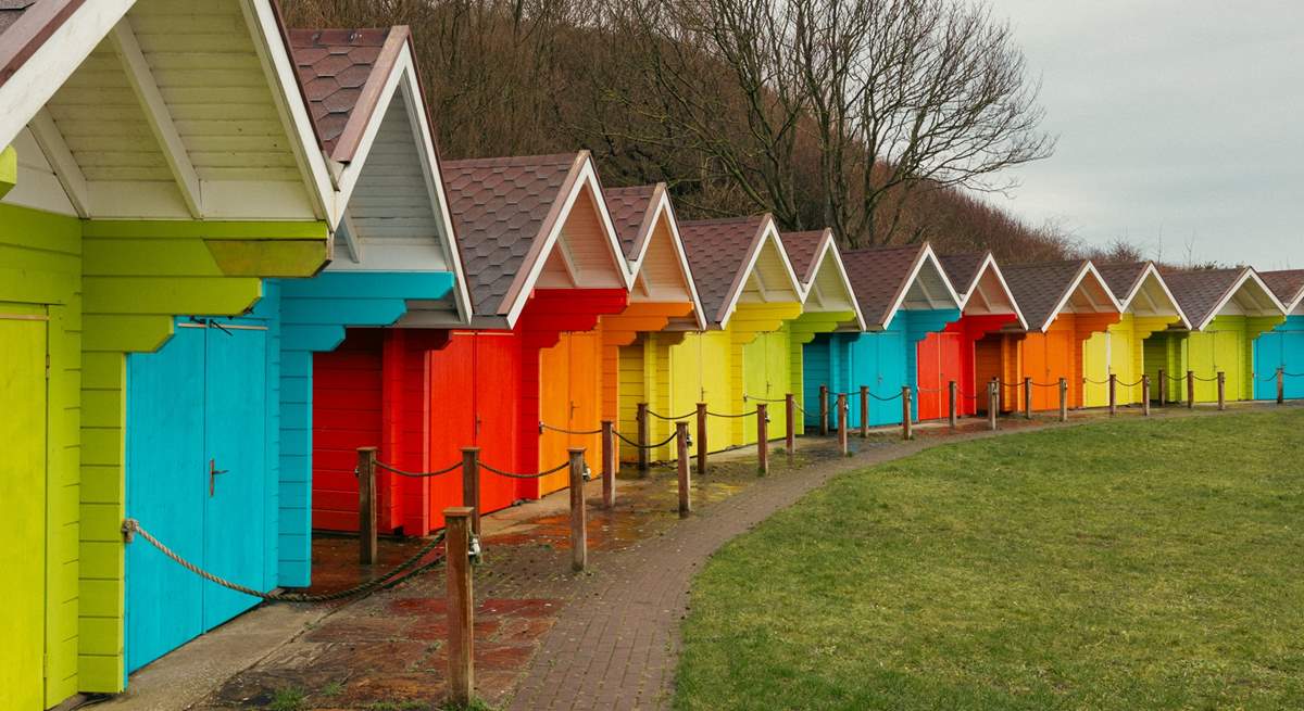 The iconic beach chalets on the north side.