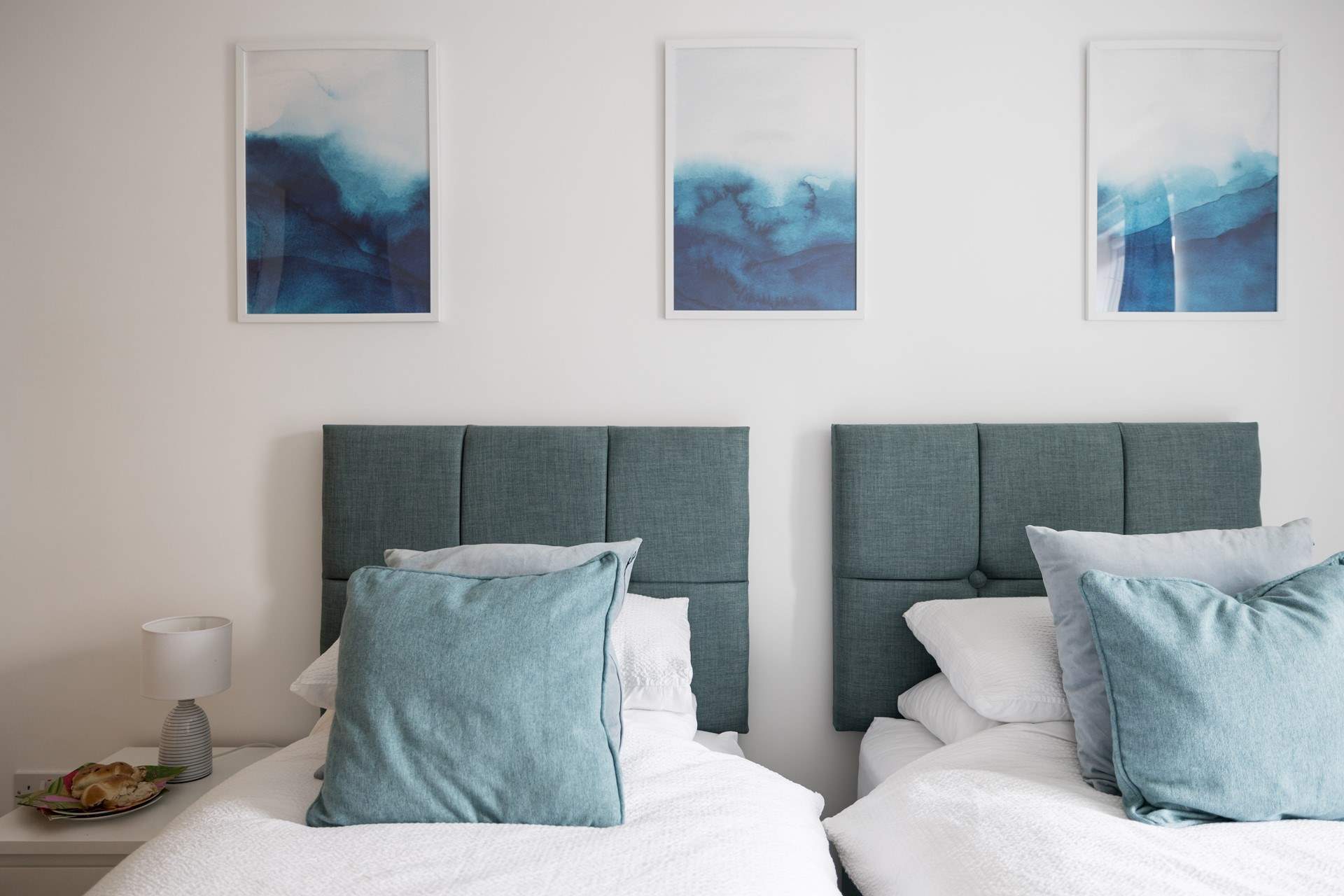 Fall asleep in this cosy twin bedroom.