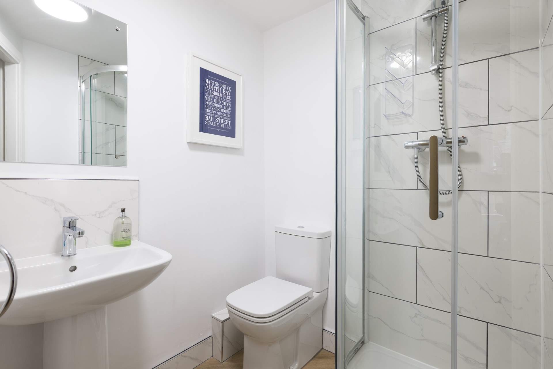 The sparkling en suite shower-room.