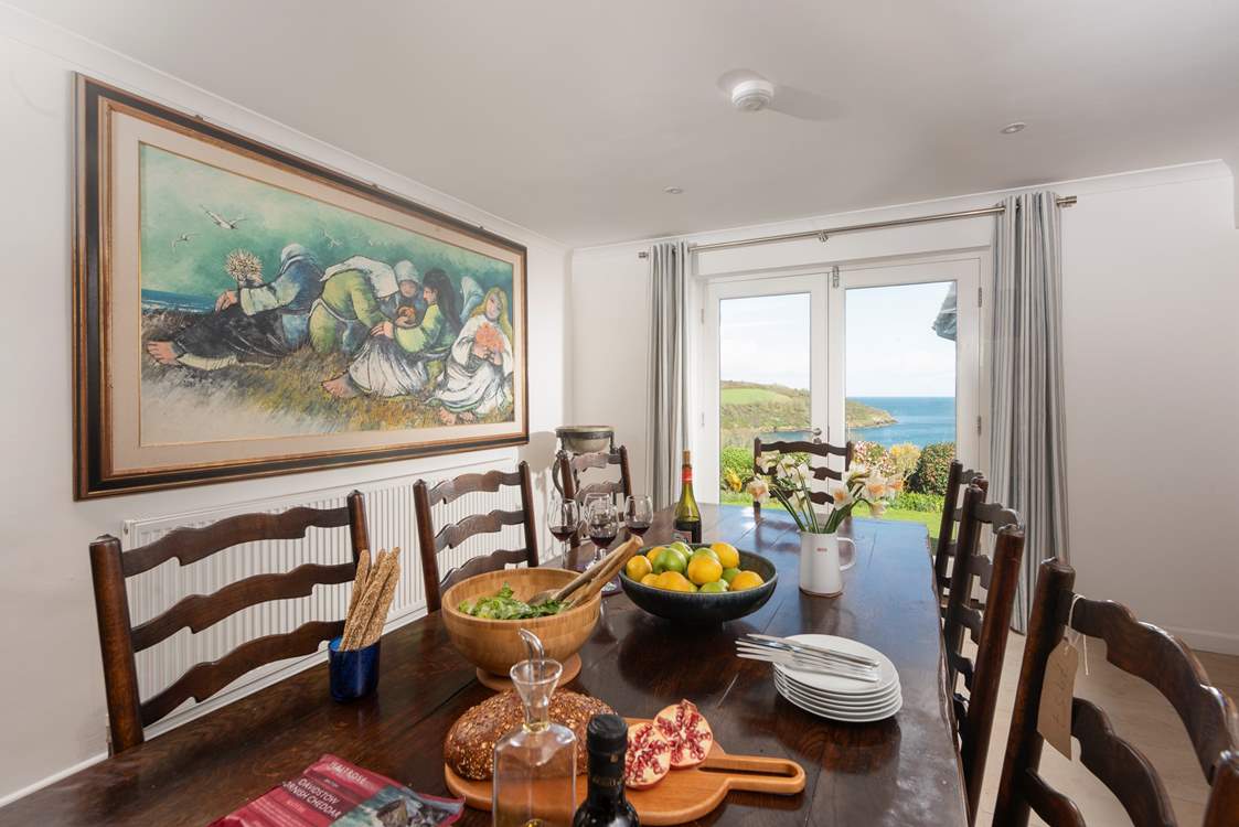 A beautifully appointed dining space.