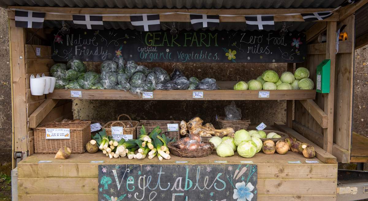 The honesty vegetable cart at Gear Farm.