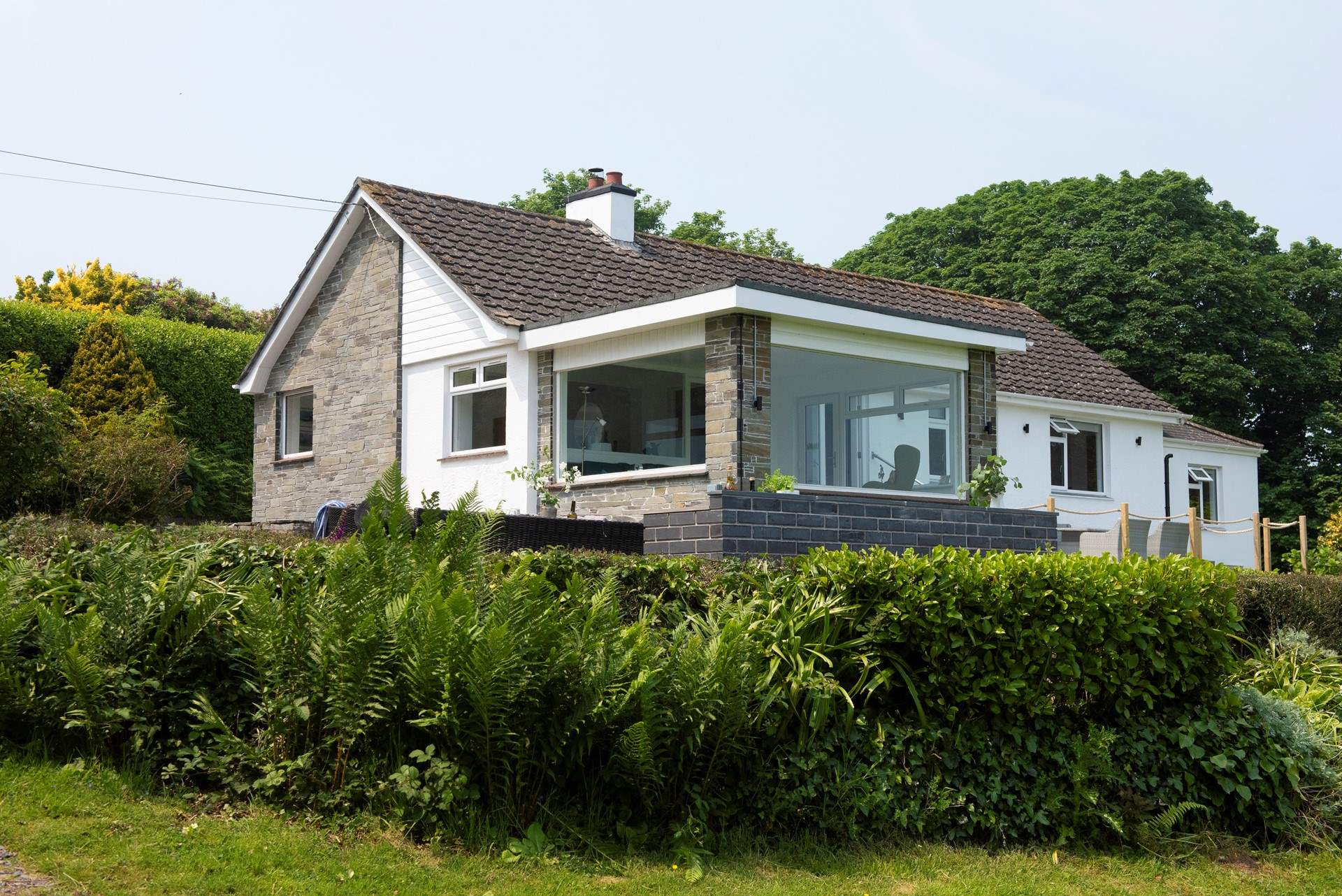 Looking back up to Spinneywood from the lawn.