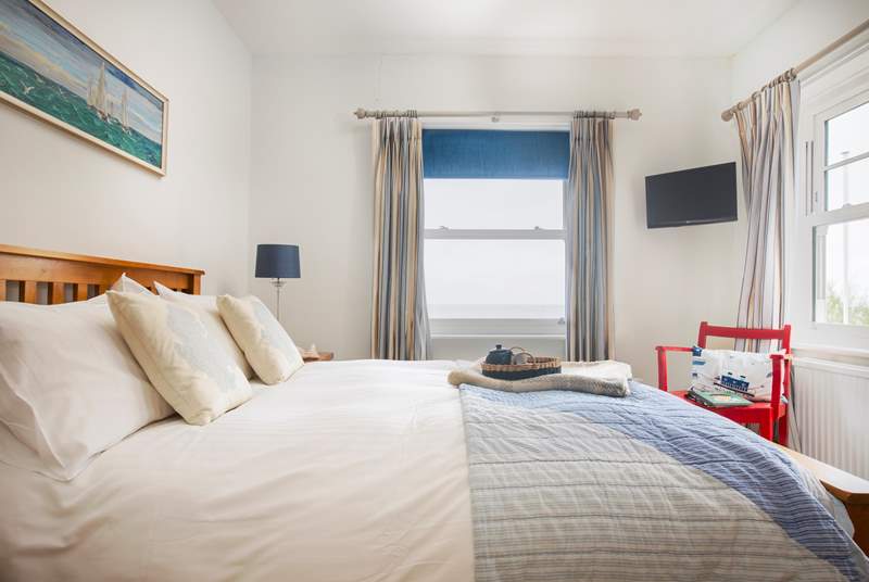 Bedroom 3 on the lower ground floor is a double and also boasts amazing sea views.