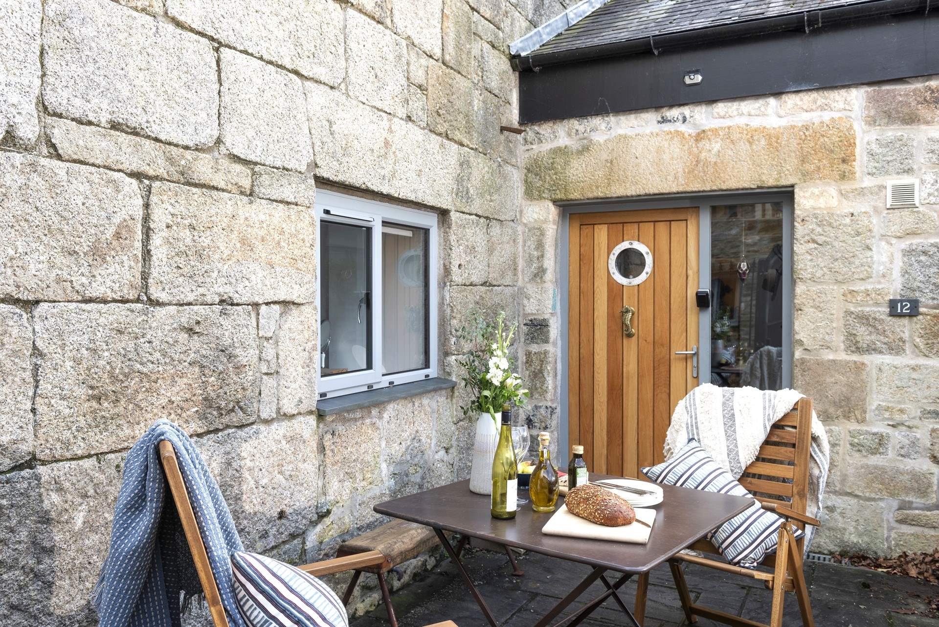 The little patio area outside the front door, is the place to enjoy a morning cuppa.