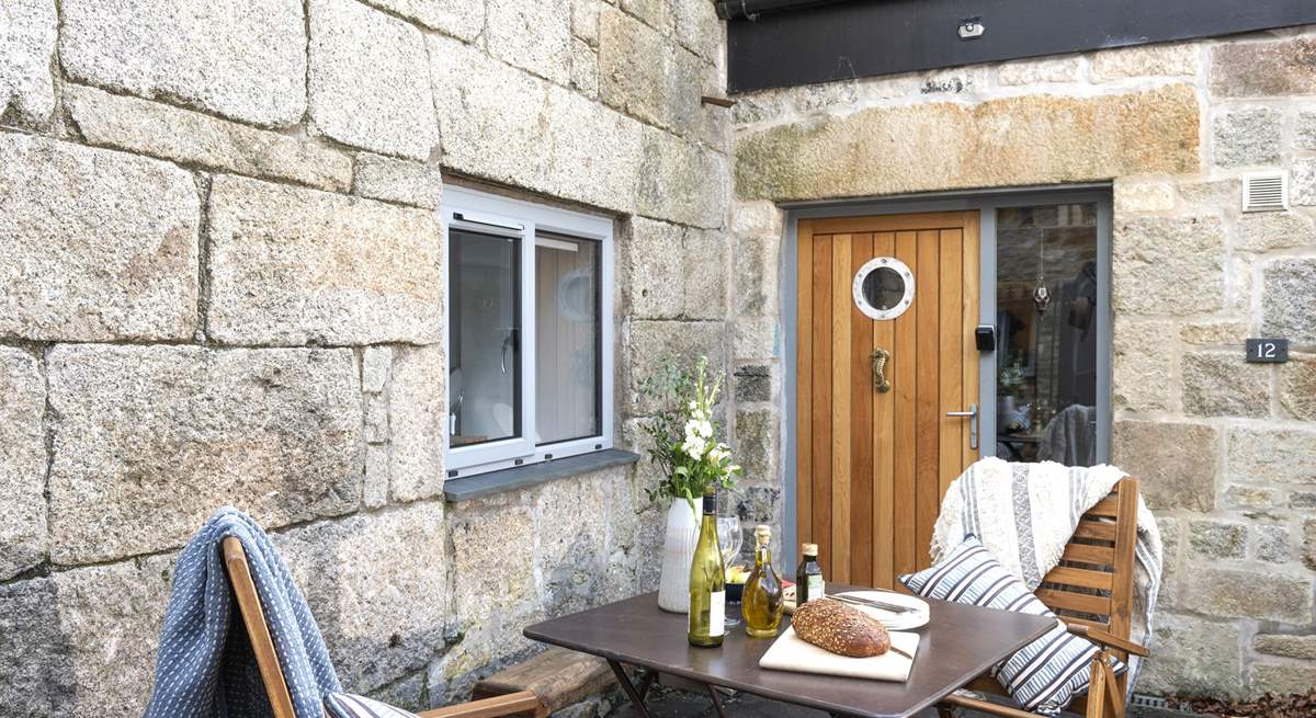 The little patio area outside the front door, is the place to enjoy a morning cuppa.