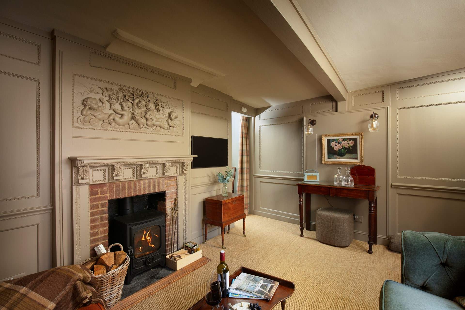 There is also a cosy wood-burner.