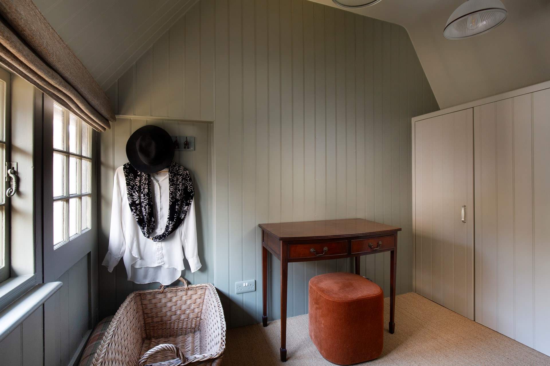 There is a large wardrobe and plenty of space to hang clothes.