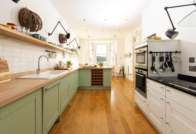 The spacious kitchen, perfect for cooking up a holiday meal. 