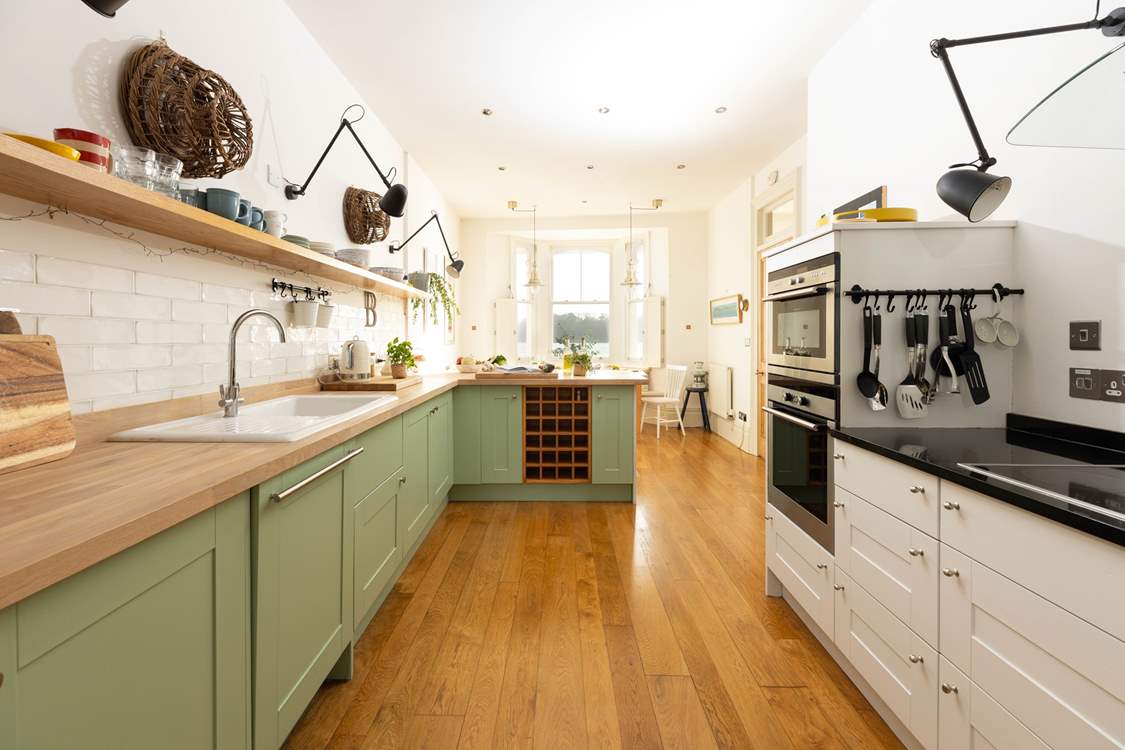 The spacious kitchen, perfect for cooking up a holiday meal.