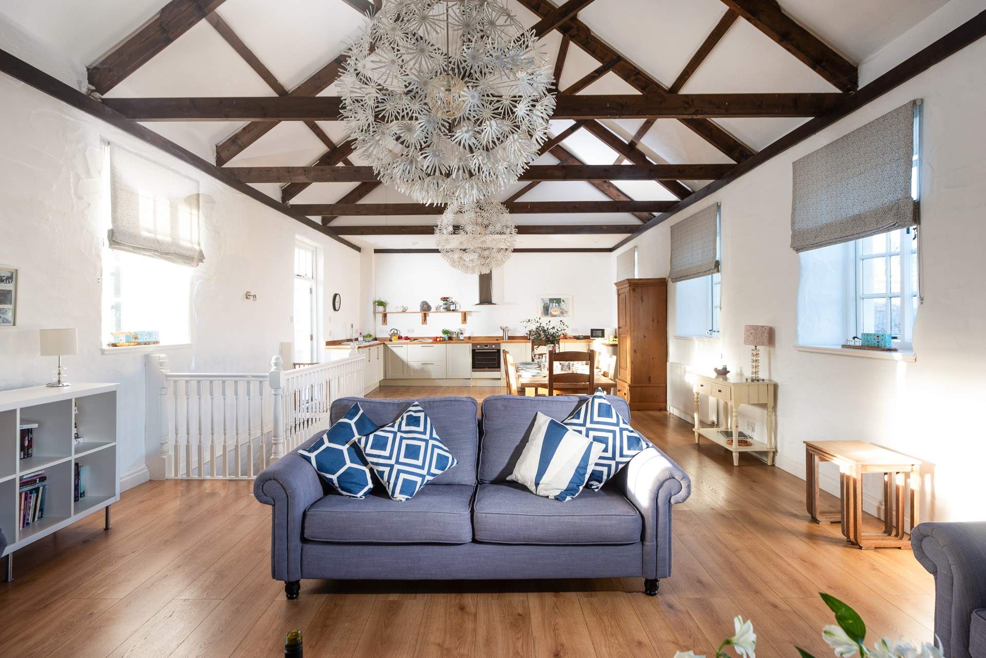Looking back towards the kitchen in this grand living space.