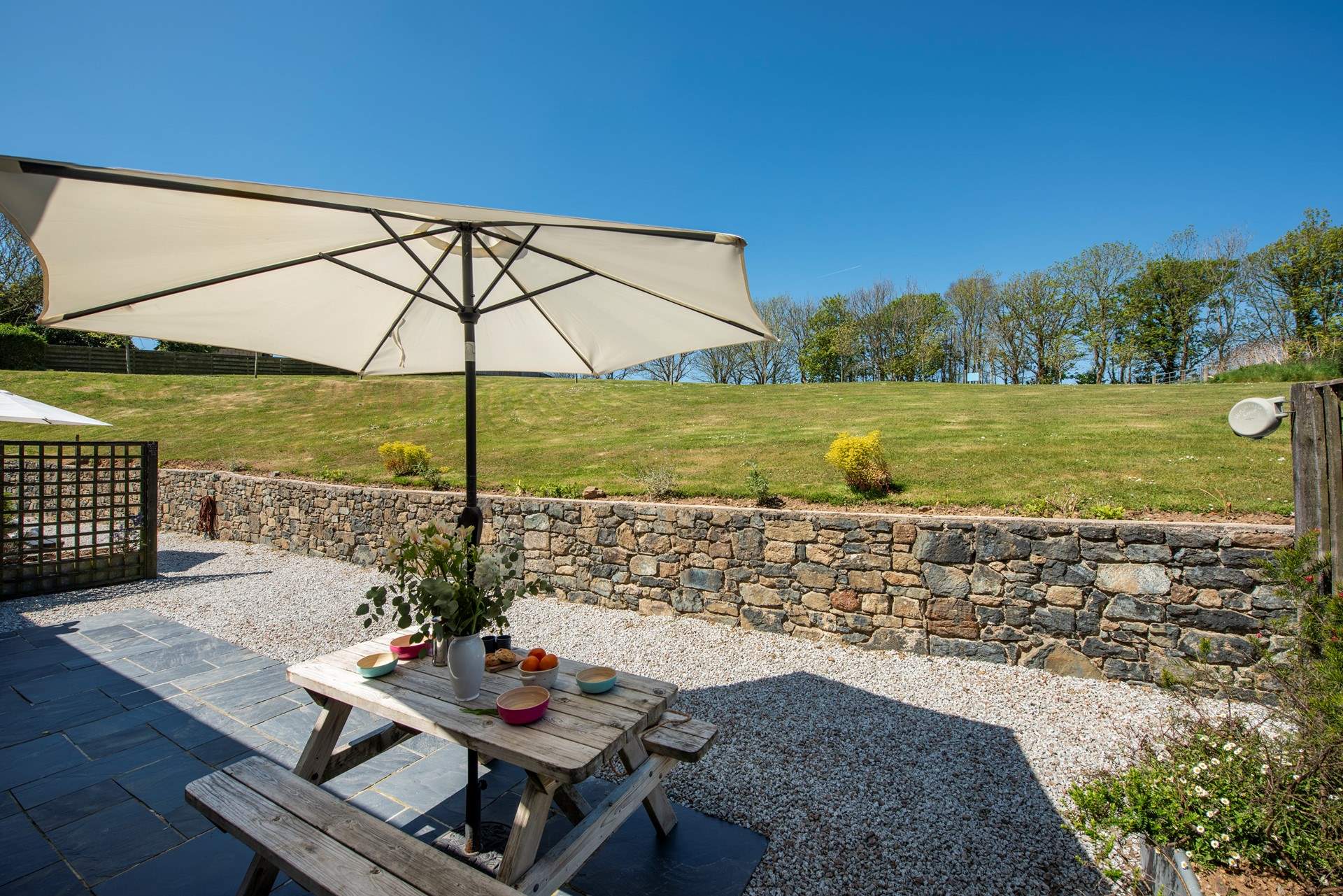 Looking out from your patio.