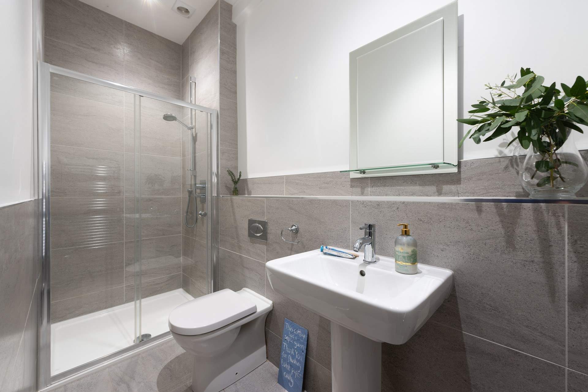 One of the en suites has this spacious shower. 