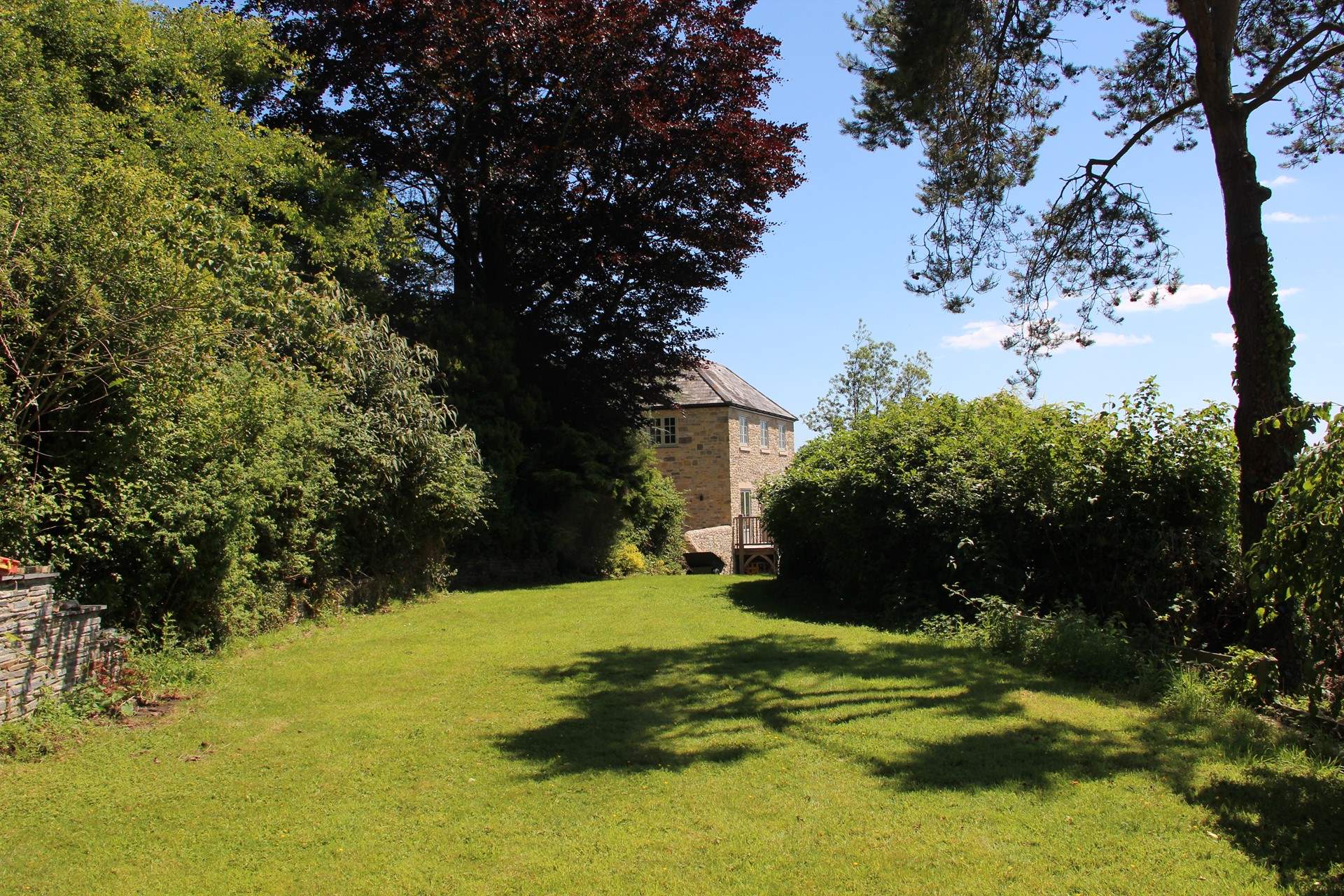 Looking back at the house from the beautiful lawn.