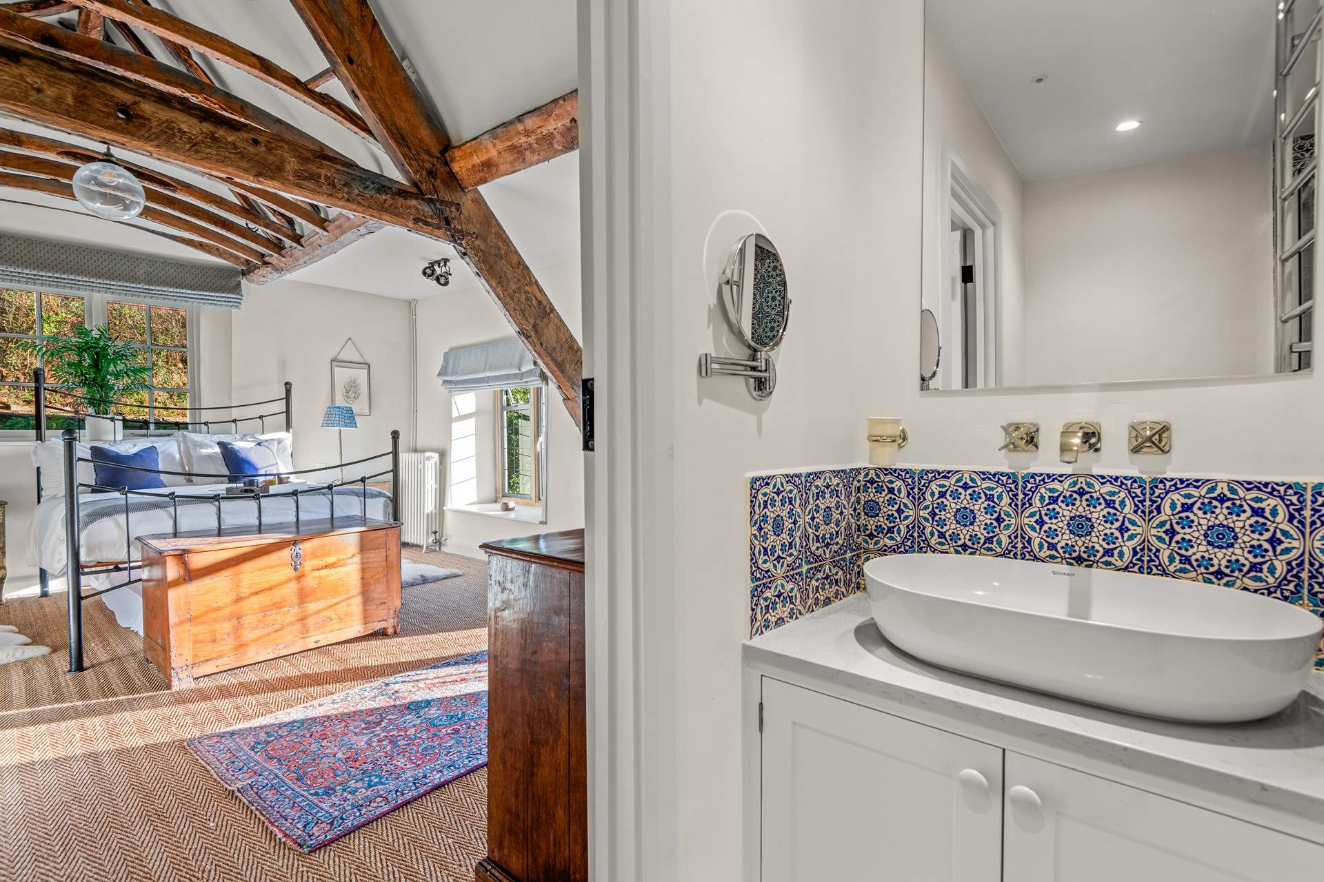 Peeking back into the bedroom.